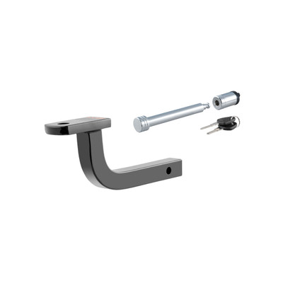 CURT Class 2 Ball Mount (1-1/4" Shank, 3,500 lbs, 3-1/8" Rise, 9-3/4" Long) Trailer Hitch Ball Mount with 5/8" Hitch Lock (3" Receiver, Barbell, Chrome)