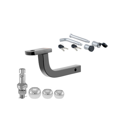 CURT Class 2 Ball Mount (1-1/4" Shank, 3,500 lbs, 3-1/8" Rise, 9-3/4" Long) Trailer Hitch Ball Mount with Switch Ball Trailer Ball (1-7/8", 2", 2-5/16" Balls) & Channel Mount Lock Set (5/8" Diameter)