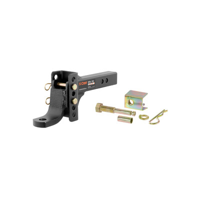 CURT 2" Shank, 6,000 lbs, 6-3/4" Drop Adjustable Channel Mount Trailer Hitch Ball Mount with Anti-Rattle Hitch Pin and Shim & Trailer Hitch Pin