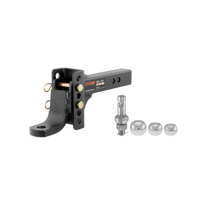 CURT 2" Shank, 6,000 lbs, 6-3/4" Drop Adjustable Channel Mount Trailer Hitch Ball Mount with Switch Ball Trailer Ball Set (1-7/8", 2", 2-5/16" Balls)
