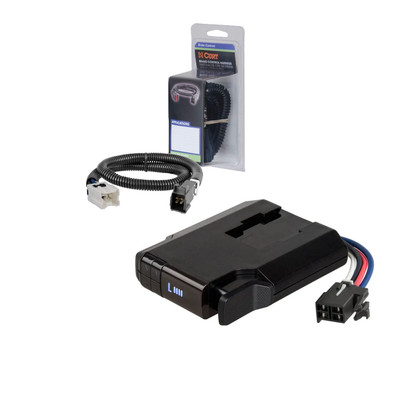 2012-2021 Nissan NV3500 CURT Venturer NEXT Time-Delay Trailer Brake Controller Plug & Play Bundle - Low Profile, Adjustable, 1-3 Axles 51116