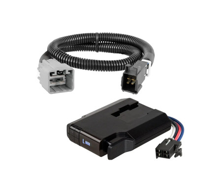 2015-2024 Ram 1500 Without factory integrated brake control (ITBC)CURT Venturer NEXT Time-Delay Trailer Brake Controller Plug & Play Bundle - Low Profile, Adjustable, 1-3 Axles 51116