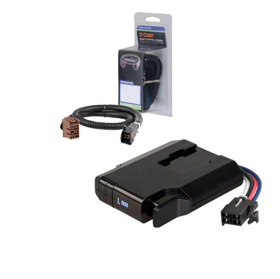 2003-2006 GMC Sierra 1500 CURT Venturer NEXT Time-Delay Trailer Brake Controller Plug & Play Bundle - Low Profile, Adjustable, 1-3 Axles 51116