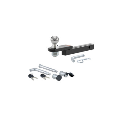CURT 3,500 lbs 2" Ball (1-1/4" Shank, 3/4" Rise) Trailer Hitch Ball Mount with 5/8" Diameter Channel Mount Lock & Trailer Hitch Lock