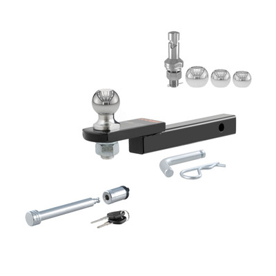 CURT 3,500 lbs 1-1/4" Shank 3/4" Rise Trailer Hitch Ball Mount with 1-7/8", 2" & 2-5/16" Trailer Balls & 5/8" Hitch Lock