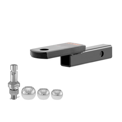 CURT Class 1 Ball Mount (1-1/4" Shank, 2,000 lbs, 1-1/4" Drop, 6-3/4" Long) Trailer Hitch Ball Mount with Switch Ball Trailer Ball (1-7/8", 2", 2-5/16" Balls, 1" x 2-1/4" Shank)