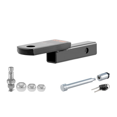 CURT Class 1 Ball Mount (1-1/4" Shank, 2,000 lbs, 1-1/4" Drop, 6-3/4" Long) Trailer Hitch Ball Mount with Switch Ball Trailer Ball (1-7/8", 2", 2-5/16") & 5/8" Hitch Lock (3" Receiver, Chrome)