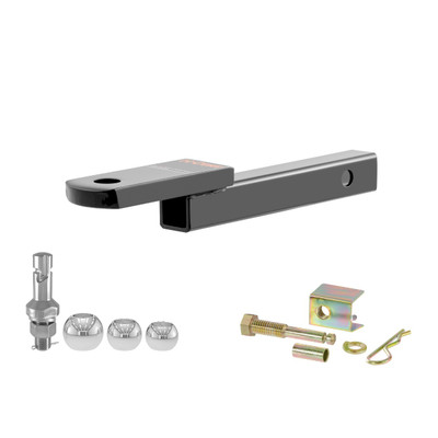 CURT Class 1 Ball Mount (1-1/4" Shank, 2,000 lbs, 1-1/4" Drop, 9-3/4" Long) Trailer Hitch Ball Mount with Switch Ball Trailer Ball (1-7/8", 2", 2-5/16" Balls) & Anti-Rattle Hitch Pin and Shim (Fits 2" Receiver)