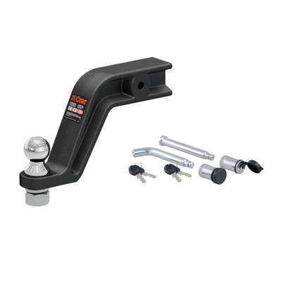 CURT 20,000 lbs Forged Trailer Hitch Mount with 2-5/16-Inch Ball, Fits 3-Inch Receiver, 8-In Drop with Channel Mount Lock Set (5/8" Diameter)