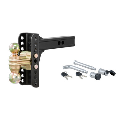 CURT 2" Shank, 14,000 lbs, 6" Drop Adjustable Channel Mount Trailer Hitch Ball Mount with 5/8" Diameter Channel Mount Lock & Trailer Hitch Lock