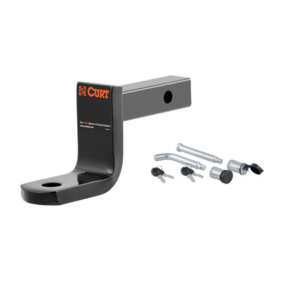 CURT Class 2 Ball Mount (1-1/4" Shank, 3,500 lbs, 3-1/4" Drop, 6-1/4" Long) Trailer Hitch Ball Mount with 5/8" Diameter Channel Mount Lock