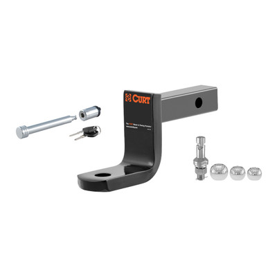 CURT Class 2 Ball Mount (1-1/4" Shank, 3,500 lbs, 3-1/4" Drop, 6-1/4" Long) Trailer Hitch Ball Mount with Switch Ball Trailer Ball (1-7/8", 2", 2-5/16" Balls, 1" x 2-1/4" Shank) & 5/8" Hitch Lock (3" Receiver, Chrome)