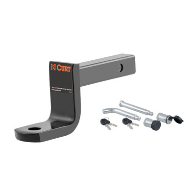 CURT Class 1 Ball Mount (1-1/4" Shank, 2,000 lbs, 3-1/4" Drop, 7-1/4" Long) Trailer Hitch Ball Mount with 5/8" Diameter Channel Mount Lock