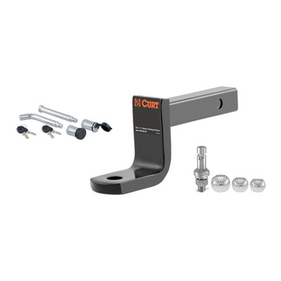 CURT Class 1 Ball Mount (1-1/4" Shank, 2,000 lbs, 3-1/4" Drop, 7-1/4" Long) Trailer Hitch Ball Mount with Switch Ball Trailer Ball (1-7/8", 2", 2-5/16" Balls, 1" x 2-1/4" Shank) & Channel Mount Lock Set (5/8" Diameter)