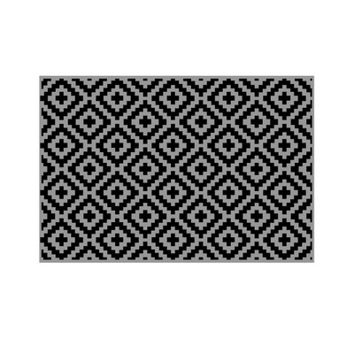 Lippert All-Weather Patio Mat - 8' x 12', Black/Grey #2024048084