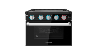 Furrion 3-Burner RV Gas Range Oven with Flame Sense (FFD) - 17", Glass Cover, Black & Stainless Steel Finish #2023045674