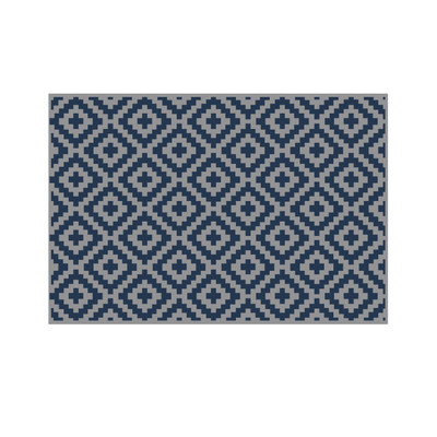 Lippert All-Weather Patio Mat - 8' x 12', Blue/Grey #2024048079
