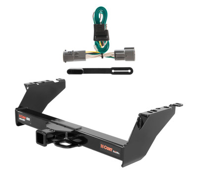 1987 - 1996 Ford F-250 Old body, excluding 10" drop bumper and 1973 - 1979 crew cab Curt 2", Class 5 Trailer Tow Hitch + 4-flat Wiring Kit 15300-4