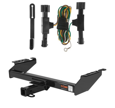 1992 - 1996 Ford Bronco Excluding factory receiver Curt 2", Class 4 Trailer Tow Hitch + 4-flat Wiring Kit 14001