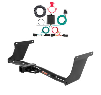 2013 - 2016 Ford Escape Excluding S Curt 2", Class 3 Trailer Tow Hitch + 4-flat Wiring Kit 13131