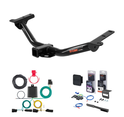 2009 - 2011 Dodge Journey Curt 2" Class 3 Trailer Tow Hitch + 5-Flat Wiring Kit Tow Boat/Utility Trailer with Surge Brakes 13201