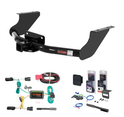 2011 - 2018 RAM ProMaster City Excluding factory receiver Curt 2" Class 3 Trailer Tow Hitch + 5-Flat Wiring Kit Tow Boat/Utility Trailer with Surge Brakes 13374