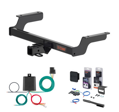 2024 - 2026 Subaru Crosstrek Wilderness Curt 2" Class 3 Trailer Tow Hitch + 5-Flat Wiring Kit Tow Boat/Utility Trailer with Surge Brakes 13634