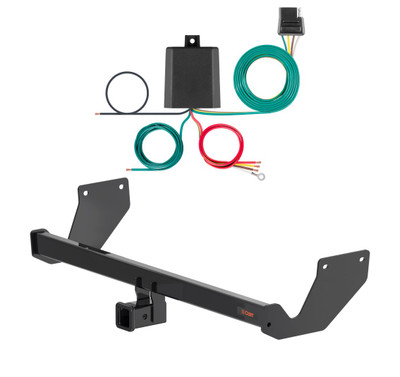 2026 Toyota bZ Excluding models with kick sensor Curt 2", Class 3 Trailer Tow Hitch + 4-flat Wiring Kit 13544