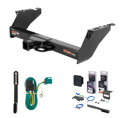 1980 - 1986 Ford F-150 Excluding 10" drop bumper, old body Curt 2" Class 5 Trailer Tow Hitch + 5-Flat Wiring Kit Tow Boat/Utility Trailer with Surge Brakes 15300