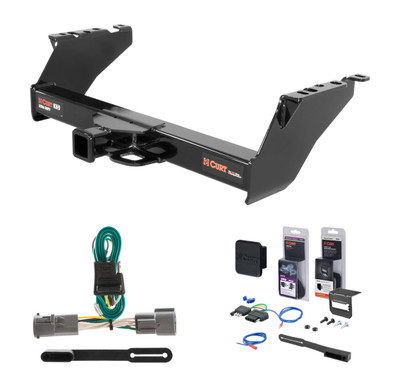 1987 - 1996 Ford F-250 Old body, excluding 10" drop bumper and 1973 - 1979 crew cab Curt 2" Class 5 Trailer Tow Hitch + 5-Flat Wiring Kit Tow Boat/Utility Trailer with Surge Brakes 15300