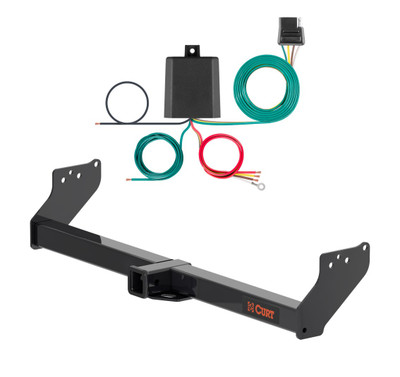 2024 - 2026 Toyota Tacoma Excluding factory receiver Curt 2", Class 3 Trailer Tow Hitch + 4-flat Wiring Kit 13638