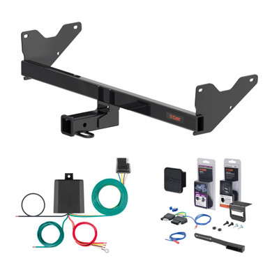2025 - 2026 Volkswagen Tiguan Curt 2" Class 3 Trailer Tow Hitch + 5-Flat Wiring Kit Tow Boat/Utility Trailer with Surge Brakes 13639