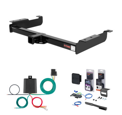 2003 - 2026 Chevrolet Express 2500 Curt 2" Class 4 Trailer Tow Hitch + 5-Flat Wiring Kit Tow Boat/Utility Trailer with Surge Brakes 14090