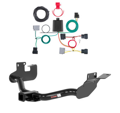 2005 - 2007 Mercury Mariner With factory 1-1/4" receiver hitch Curt 2", Class 3 Trailer Tow Hitch + 4-flat Wiring Kit 13651