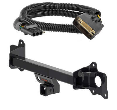 2020 - 2023 Tesla Y Curt 2", Class 3 Trailer Tow Hitch + 4-flat Wiring Kit 13598