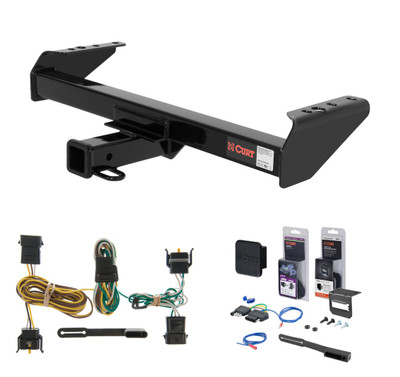 1997 Ford F-350 Cab & chassis with 34" frame width (O.D.) Curt 2" Class 3 Trailer Tow Hitch + 5-Flat Wiring Kit Tow Boat/Utility Trailer with Surge Brakes 13028