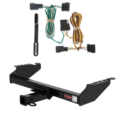 1968 - 1999 Dodge Ram 2500 Excluding roll pan bumper Curt 2", Class 3 Trailer Tow Hitch + 4-flat Wiring Kit 13310