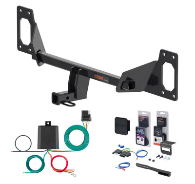 2026 Honda Civic Sedan, excluding Hybrid or center exhaust Curt 1-1/4" Class 1 Trailer Tow Hitch + 5-Flat Wiring Kit Tow Boat/Utility Trailer with Surge Brakes 11591