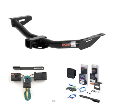 1984 - 2001 Jeep Cherokee Curt 2" Class 3 Trailer Tow Hitch + 5-Flat Wiring Kit Tow Boat/Utility Trailer with Surge Brakes 13160