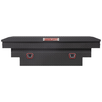 WEATHER GUARD 9 cu ft Aluminum Saddle Box 137-52-04, Compact Deep, Textured Matte Black, Tamper Resistant Lock