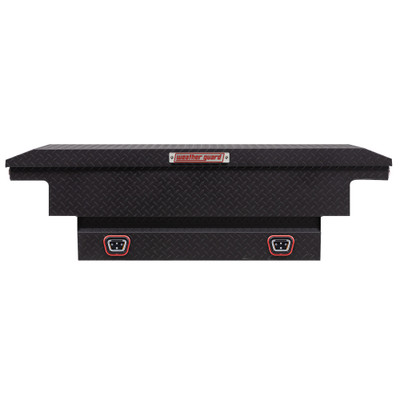 WEATHER GUARD 8 Cu Ft Aluminum Saddle Box 131-52-04, Compact Low Profile, Textured Matte Black, 1KEY Ultralock