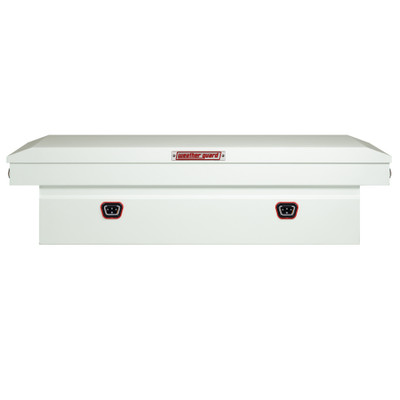 WEATHER GUARD 116-3-04 Steel Saddle Tool Box, 15.5 Cu Ft, Extra Wide, White Powder Coat, Tamper Resistant Lock