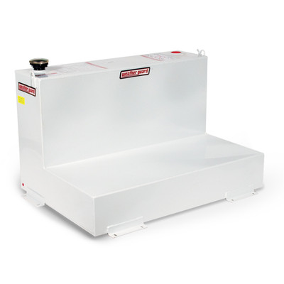 WEATHER GUARD 352-3-02 L-Shape Transfer Tank, 75 Gal., Diesel/Hydraulic Fluid, Bright White, Interior Baffle