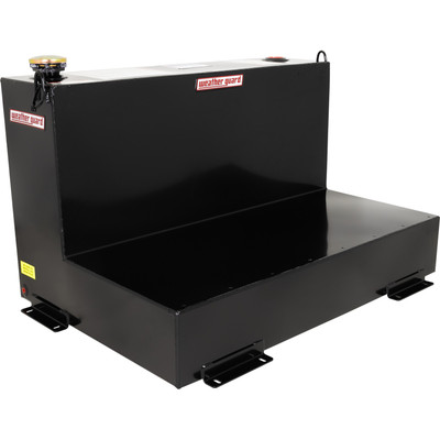 WEATHER GUARD 75 Gal L-Shape Transfer Tank 352-5-02, Diesel/Hydraulic Fluid, Vented Cap, Interior Baffle, Black