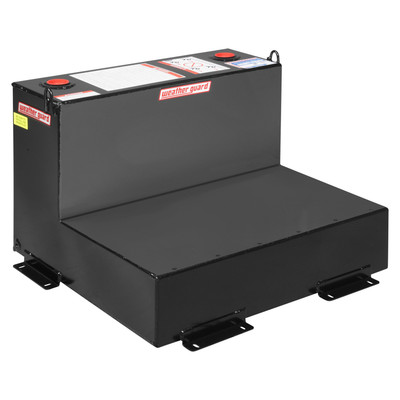 WEATHER GUARD 50 Gal L-Shape Transfer Tank 350-5-02, Diesel/Hydraulic Fluid, Vented Cap, Black