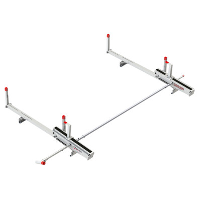 Weather Guard 2261-3-01 4.8 ft Fixed Drop-Down Ladder Rack, 62"W x 112"D x 19"H, White Aluminum Powder Coat