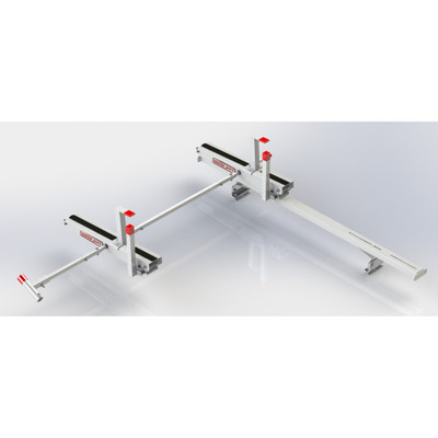 WEATHER GUARD 4.6 ft, 77.2" x 19" x 71.6" Fixed Drop Down Ladder Kit 2277-3-01, White Aluminum Roof Rack
