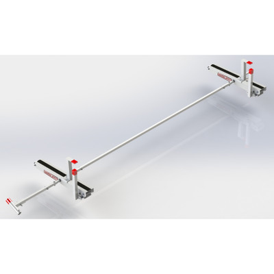 Weather Guard 2265-3-01 4.9' Drop Down Ladder Kit, 110.9" x 29.5", Aluminum Roof Rack, White Powder Coat