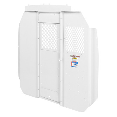 Weather Guard 96312-3-01 Mid-Roof Full Bulkhead Screen, 68.75" x 68.75" x 4", White Steel Powder Coat Van Partition