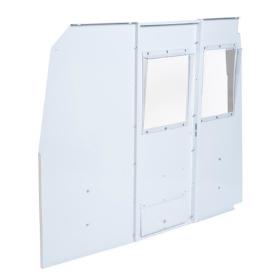Weather Guard 96141-3-01 High Bulkhead Window, Mid/High-Roof, 71.25"H x 65.63"W x 4"D, White Steel Powder Coat Van Storage